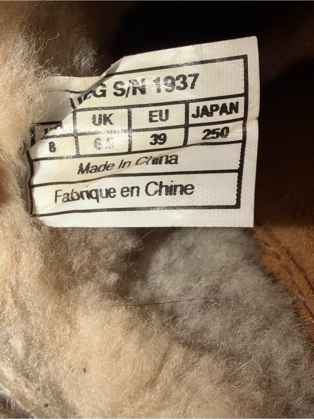 UGG Brown Leather Clog with Knit Collar - Picture 8 of 8